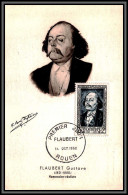 0744/ Carte Maximum (card) France N°930 Flaubert écrivain Writer Fdc Premier Jour Signé Signed Dufresne - 1950-1959