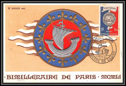 0672b/ Carte Maximum (card) France N°906 Bimillénaire De Paris Sceau Foire De Paris 1952 Cachet Cluny Fdc - 1950-1959