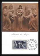 0584/ Carte Maximum (card) France N°852 UPU Maximaphile De Dijon 25/12/1949 Adoration Des Mages - 1940-1949