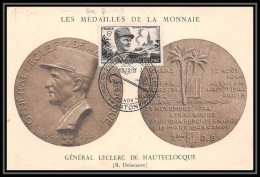 0519/ Carte Maximum (card) France N°815 Général Leclerc F4 Medailles De La Monnaie Coins 28/11/1948 Antony - 1940-1949