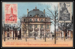 0435 France N°772/773 Cathédrale Saint-Sernin Toulouse Eglise Church 25/1/1947 Troyes Aube Hotel De Ville Carte Postale - Lettres & Documents