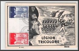 0268/ Carte Maximum (card) France N°565 / 566 566A Pour La Légion Tricolore Expoition Lyon 13/5/1943  - 1940-1949