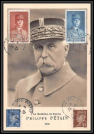 0221/ Carte Maximum (card) France N°470/471 + 510/512 Maréchal De France Philippe Pétain 1928 25/3/1942 Safara - 1941-42 Pétain