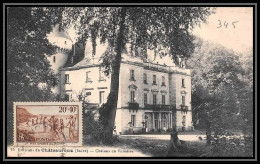 0079/ France N°345 œuvres Sociales Et Sportives Des PTT Plage 1937 Seul Sur Carte Postcard Chateau De Villedieu - Brieven En Documenten