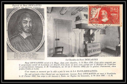 0071/ Carte Maximum (card) France N°341 Discours Sur La Méthode Descartes 11/6/1937 F4 édition Roy écrivain Writer - Brieven En Documenten