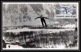 0067/ Carte Maximum PHOTO (card) France N°334 Championnats Internationaux De Ski, à Chamonix 11/12/1937  - Skiing