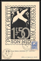 0032/ Carte Maximum (card) France N°294 Colombe De La Paix Daragnès 29/7/1935 Les Timbres Caricatures Dove Bird Oiseaux - Palomas, Tórtolas