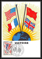 1889/ Carte Maximum (card) France N°1450 Guerre 1939/1945 Edition Parison 1965 Drapeau Usa Uk Chine China Flag - Other & Unclassified