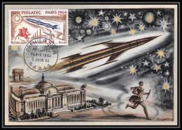 1811/ Carte Maximum (card) France Lot De 2 Cachet N°1422 Exposition Philatélique PHILATEC 64 Paris Edition Parison 1964 - 1960-1969