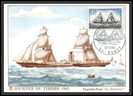 1868/ Carte Maximum (card) France N°1446 Journée Du Timbre 1965 Paquebot-poste La Guienne Nancy Blondel - 1960-1969