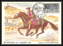 1770/ Carte Maximum (card) France N°1406 Journée Du Timbre. Courrier à Cheval 1964 Paris Edition Blondel - 1960-1969