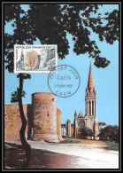 1729 Carte Maximum France N°1389 Caen église St Pierre Et Donjon Du Château Castle Fdc Premier Jour 1963 édition Parison - Kastelen