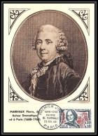 1691/ Carte Maximum (card) France N°1372 Pierre De Marivaux. Ecrivain Pierre De Marivaux. Ecrivain Edition Parison 1963 - 1960-1969
