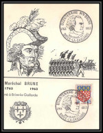 1657/ Carte Postale (card) France N°1352 Armoiries De Villes Amiens Maréchal Brune Brive La Gaillarde 20/4/1963  - Commemorative Postmarks