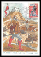 1635/ Carte Maximum (card) France N°1332 Journée Du Timbre 1962 Messager Royal Du Moyen Age Mulhouse  - 1960-1969