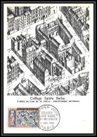 1593/ Carte Maximum (card) France N°1280 Collège Saint-Barbe Paris Fdc Premier Jour Edition Parison 1960 - 1960-1969