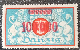1923 DANZIG Inflation Overprint On Danzig Coat Of Arms. Unused Hinged. - Neufs