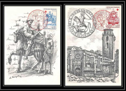 1590/ Carte Maximum (card) France N°1278/1279 Croix Rouge (red Cross) église St Martin Marseille 1960 Edichat - 1960-1969