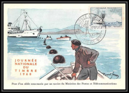 1488/ Carte Maximum (card) France N°1245 Journée Du Timbre Navire 1960 Câblier Ampère Montceau Edition Blondel 1960 - 1960-1969