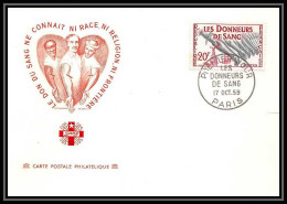 1425/ Carte Maximum (card) France N°1220 Fdc Hommage Aux Donneurs De Sang Fdc Premier Jour 1959 Beck - 1950-1959