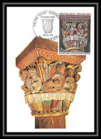 2776/ Carte Maximum (card) France N°1741 Tableau Chapiteau De L'église St-Austremoine D'Issoire Church 1973 Edition Cef - Kirchen U. Kathedralen