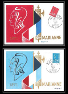 2529/ Carte Maximum (card) France N°1663/1664 Marianne De Béquet Edition Cef 1971 - 1971-1976 Marianne De Béquet
