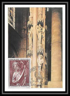 2502/ Carte Maximum (card) France N°1654 Tableau (Painting) Sculpture Cathédrale Strasbourg Edition Cef 1971 - Skulpturen