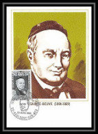 2334/ Carte Maximum (card) France N°1592 Charles Augustin Sainte Beuve Poète Ecrivain Writer Edition Cef 1969 - 1960-1969