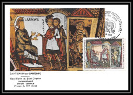 2315/ Carte Maximum (card) France N°1588 Tableau Painting Fresque Le L'abbaye De St Savin Vienne Edition Parison 1969  - Andere & Zonder Classificatie