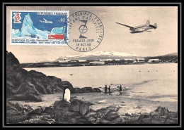 2278/ Carte Maximum (card) France N°1574 Expéditions Polaires Françaises Avion Hélicoptère édition Fdc 1968 - 1960-1969