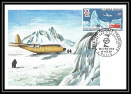 2277/ Carte Maximum France N°1574 Expéditions Polaires Françaises Avion Hélicoptère Edition Cef 1968 Fdc - Antarctische Expedities