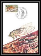 3357/ Carte Maximum (card) France N°1946 La Cigale Rouge Insectes (insects) Fdc 1977 Edition Bourgogne - Andere & Zonder Classificatie