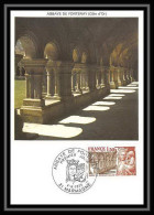 3324/ Carte Maximum (card) France N°1938 Abbaye De Fontenay Côte D'Or Cloitre Fdc 1977 Edition Cef - Eglises Et Cathédrales