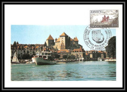 3310 Carte Maximum Card France N°1935 Fédération Des Sociétés Philatéliques Annecy Château Castle Fdc 1977 Edition Cef - 1970-1979