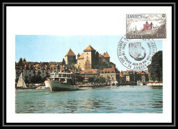 3310 Carte Maximum Card France N°1935 Fédération Des Sociétés Philatéliques Annecy Château Castle Fdc 1977 Edition Cef - Castles