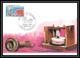 3228/ Carte Maximum (card) France N°1905 Centenaire Liaison Téléphonique Fdc 1976 Edition Cef Phone - Telekom