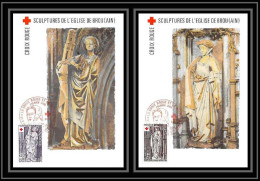 3238 Carte Maximum Card France 1910/1911 Croix Rouge Red Cross Fdc 1976 Edition Cef Bourg En Bresse Eglise Brou Church - Rotes Kreuz