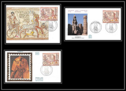 3212/ Carte Maximum (card) France Lot De 3 Documents Différents N°1899 Tableau Painting Ramsès. Abou-Simbel Egypt - 1970-1979