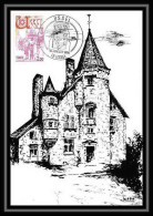 3154/ Carte Maximum (card) France N°1872 Ussel Château (castle) Ventadour Fdc 1976 Edition Limitée 2000 - Schlösser U. Burgen