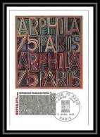 3049/ Carte Maximum (card) France N°1832 Arphila 75 Paris Graphisme Edition Bourgogne 1975 Cachet Fdc  - 1970-1979