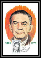 3023/ Carte Maximum (card) France N°1825 Edmond Michelet Edition CEF Fdc 1974 Ancien Ministre - 1970-1979