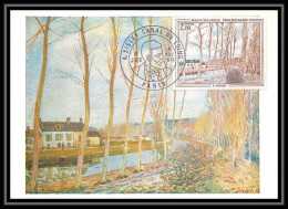 2990/ Carte Maximum (card) France N°1812 Tableau (Painting) Arphila 75 Canal Du Loing" Sisley Edition Braun Fdc 1974 - 1970-1979
