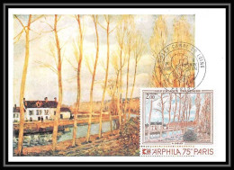 2991/ Carte Maximum (card) France N°1812 Tableau (Painting) Arphila 75 Canal Du Loing" Sisley Edition Braun Cef 1974 - 1970-1979