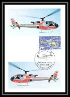 2975/ Carte Maximum (card) France N°1805 Hélicoptère Gazelle Edition Cef 1974  - Hélicoptères