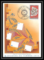 2926/ Carte Maximum (card) France N°1786 Journée Du Timbre 1974 Centre De Tri Orléans Edition Blondel Sochaux - 1970-1979