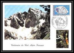 2932/ Carte Maximum (card) France N°1788 Club Alpin Français Mont Blanc Edtion Cef 1974 Fdc  - 1970-1979