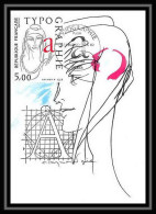 4167 Carte Maximum Card France 2407 Tableau Painting La Typographie Figure Allégorique Raymon Gid édition Cef Fdc 1986  - Moderne