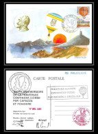 4014/ Carte Maximum France N°2262 100ème Anniversaire De La Traversée De La Corse Capazza Et Fondère 1987 Signé Signed - Airships