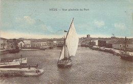 34 Hérault Un Voilier De Barriques De Vin Au Port De Mèze Carte Colorisée Bistre-bleu - Mèze