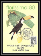3785/ Carte Postale (postcard) France N°1962 Sabine Florissimo 1980 Fleurs (plants - Flowers) Toucan Oiseaux (birds) - Gedenkstempels